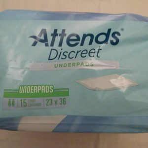 Attends Discreet Under Pads, Unisex, 15 ct., NEW-Last ONE